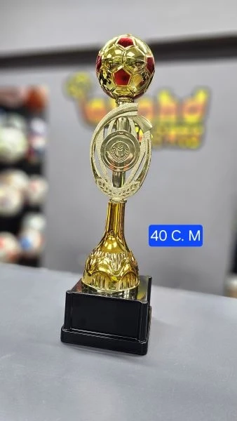 Golden Trophy with Golden Ball 40 cm